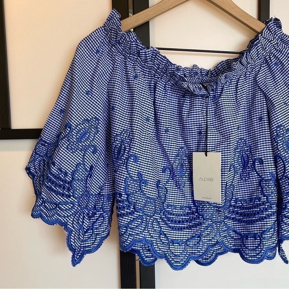 Alexis off the shoulder embroidered top. Size small. NEW - Picture 10 of 16
